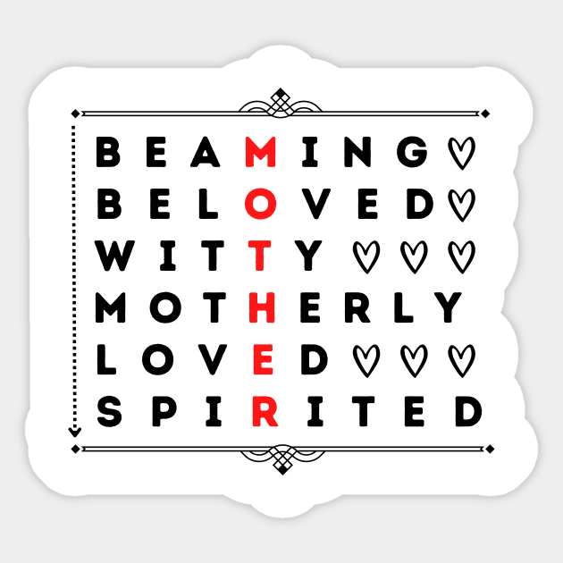 The Word Mother Meaning Sticker by Creativity Haven